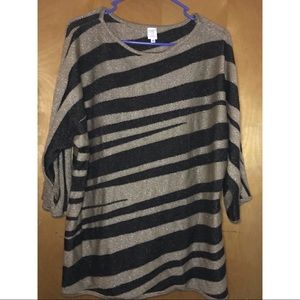 Funky stripped shimmery top